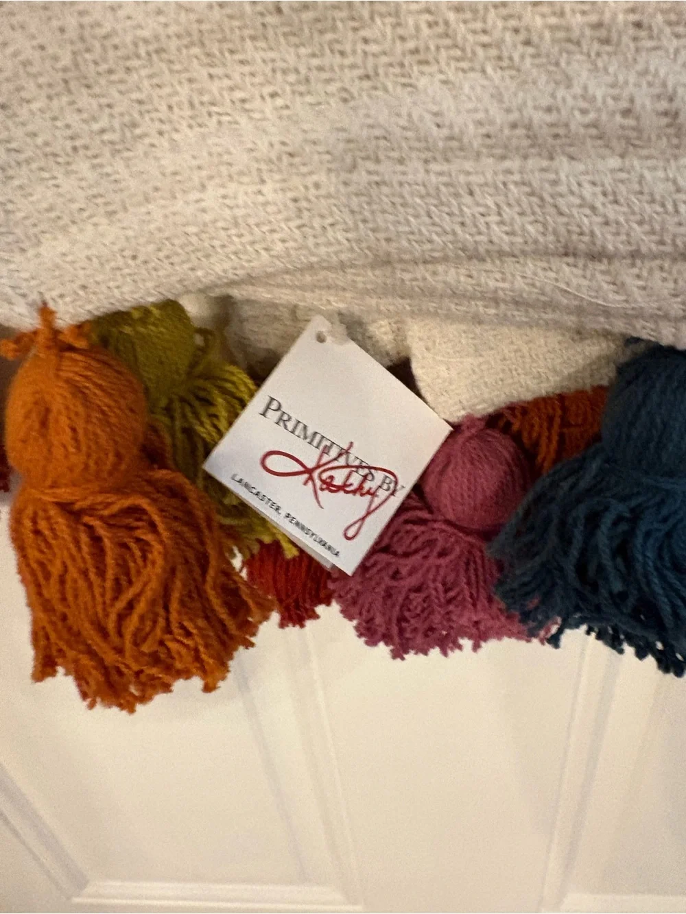 Striped Multicolor Throw Blanket - White, Rust, Mustard, Teal, Navy